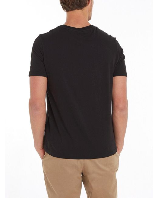 Tommy Hilfiger Black Regular Fit Essential Solid 100% Cotton T-Shirt for men