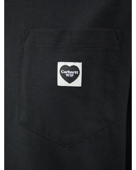 Carhartt Black Long Sleeve Pocket Small Heart T-Shirt for men