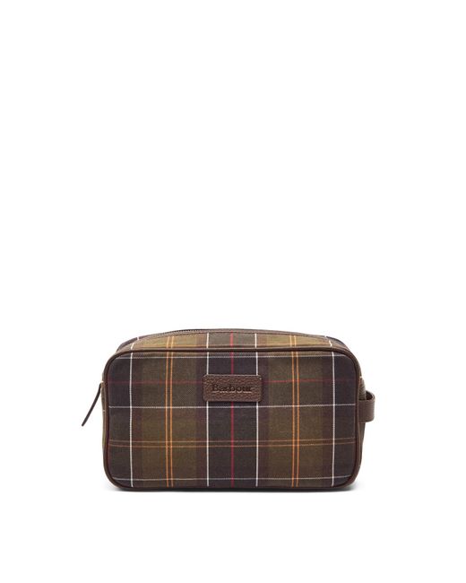 Barbour Brown Tartan Washbag for men