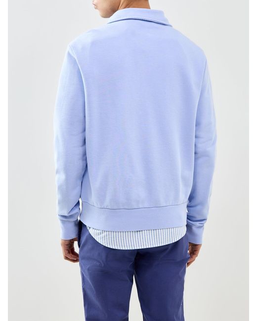 Polo Ralph Lauren Blue Zip Neck Rugby Top for men