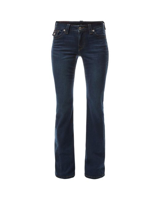 True Religion Blue Joey Mid Rise Flare Flap Jeans