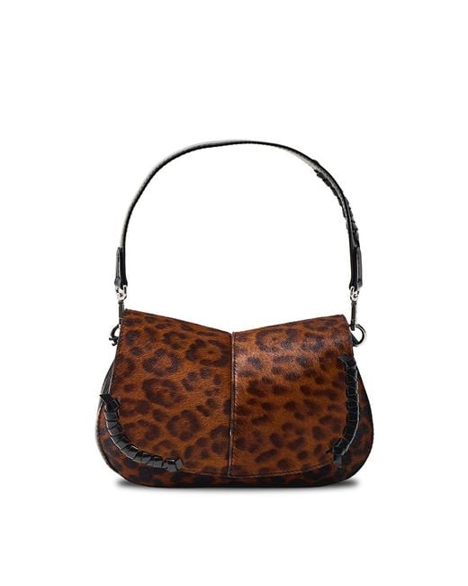 Gianni Chiarini Brown Helena Round Leopard Shoulder Bag