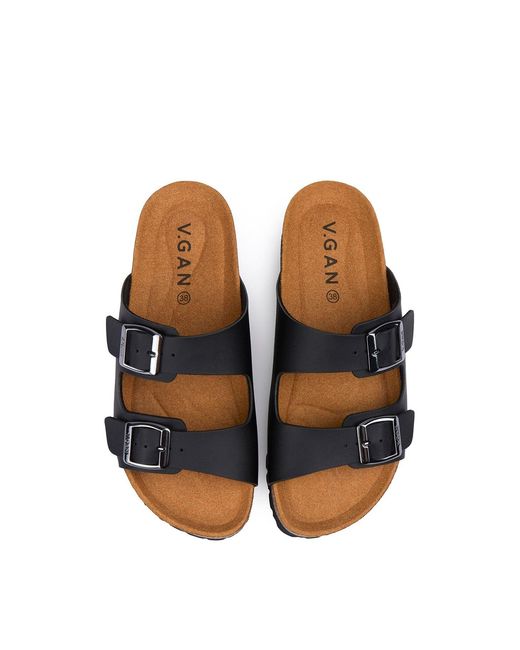 V.Gan Black Mango Comfort Footbed Sandals