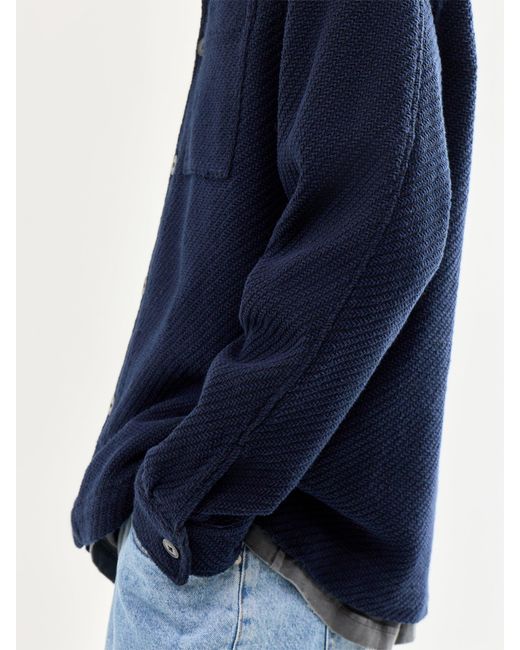 SELECTED Blue Structured Overshirt for men