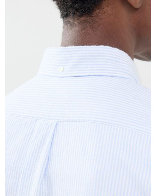 Hartford White Pitt Brushed Oxford Shirt for men