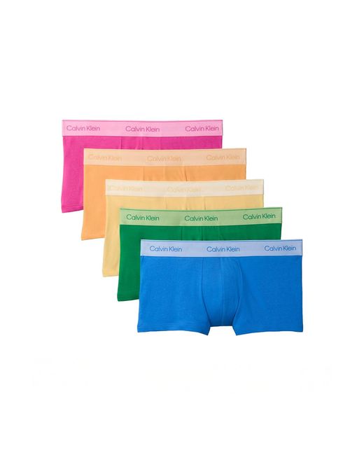 Calvin Klein Blue Pride Low Rise Trunks 5 Pack for men
