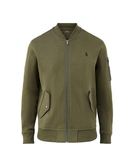 Polo Ralph Lauren Green Double Knit Bomber Jacket for men