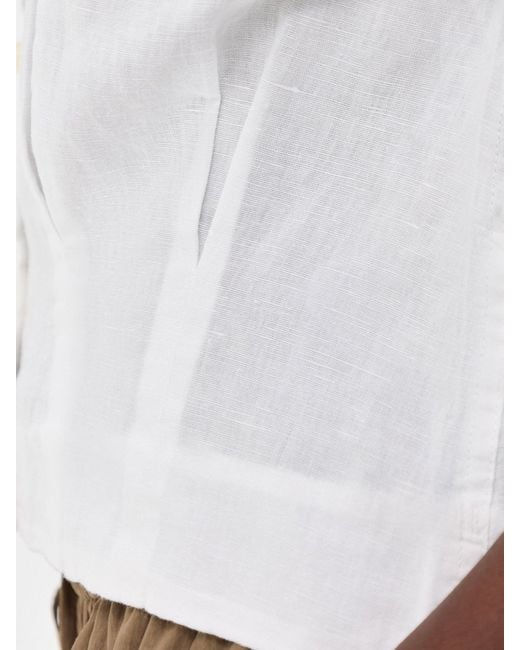 SELECTED White Cleo Cropped Shirt