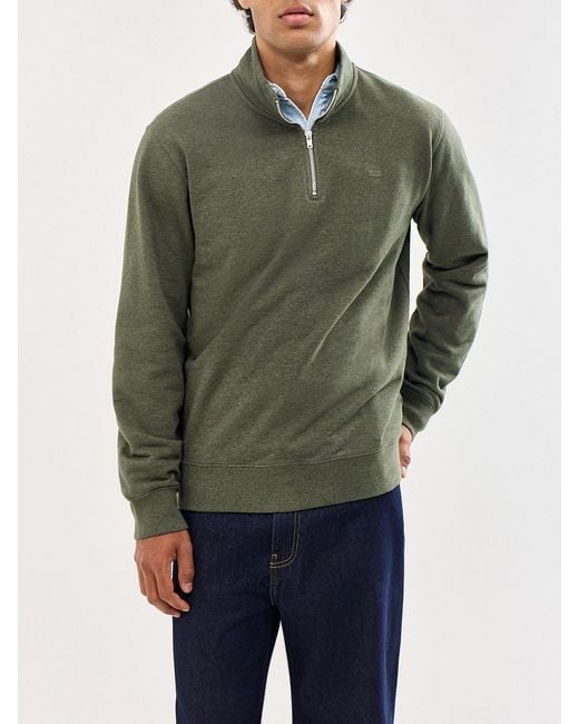 Levi's Green Original Quarter Zip Sweatshirt for men