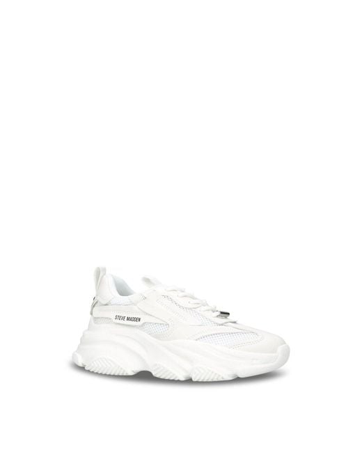 Steve Madden White Women's Possession-e 002 Lace Up Trainers