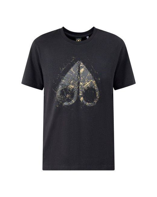 Moose Knuckles Black Icebreak Logo T-Shirt for men