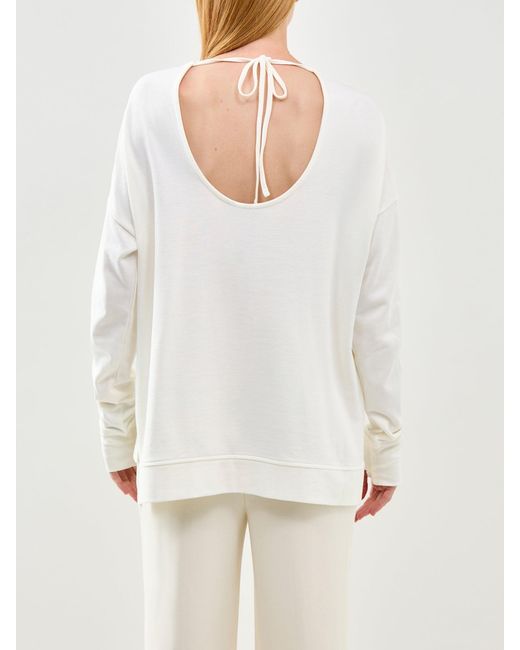 Sweaty Betty White After Class Open Back Tie Sweatshirt