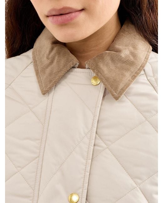 Barbour White Aldburgh Quilted Jacket Cream