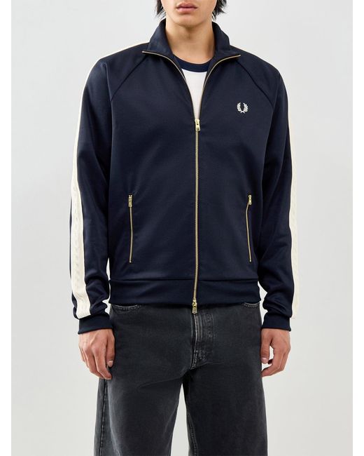 Fred Perry Blue Cable Taped Track Jacket for men