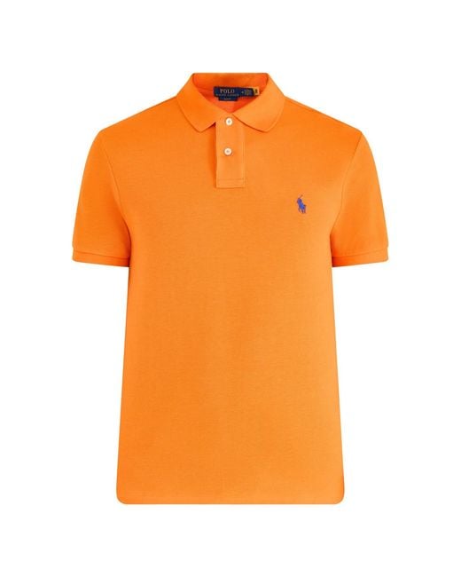 Polo Ralph Lauren Orange Slim Fit Polo Top for men