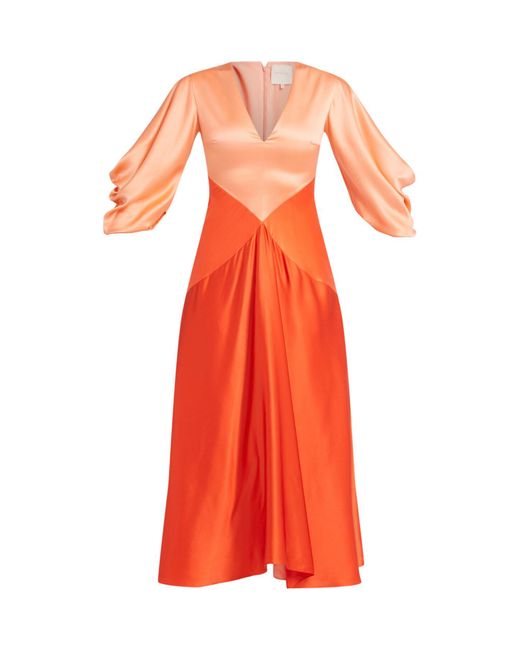 Roksanda Orange Women's Gaia Satin Dress