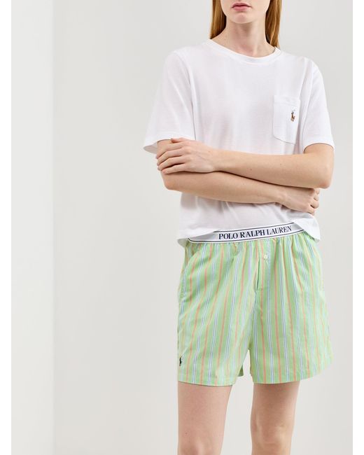 Polo Ralph Lauren Green Shirting Stripes Sleep Boxer