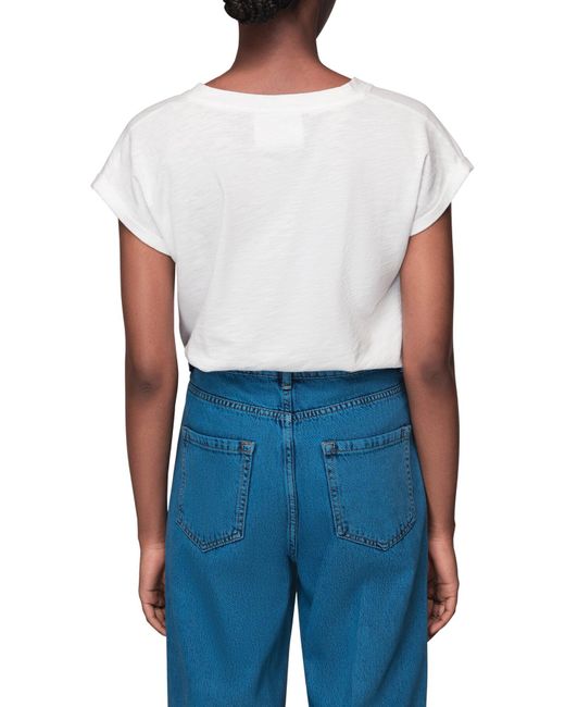 Whistles White Willa Short-Sleeve Cotton-Jersey T-Shirt