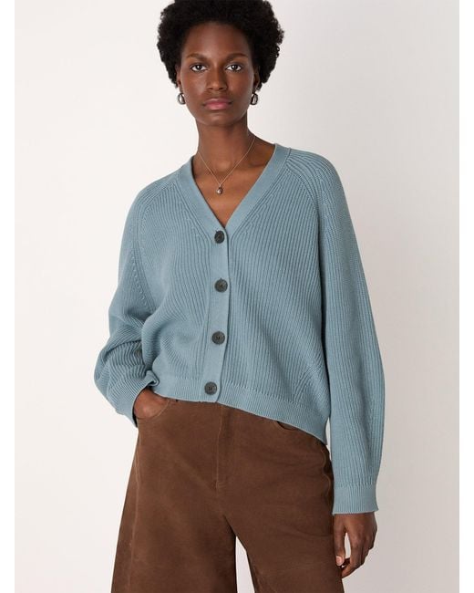 Whistles Blue V Neck Cardigan
