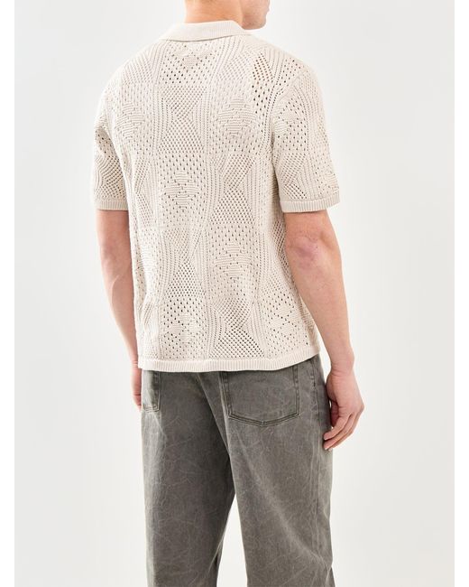 Levi's White Sweater Camp Short Sleeve Shirt Cream for men