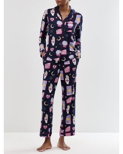 Chelsea Peers Blue Tarot Card Recycled Long Pyjama Set