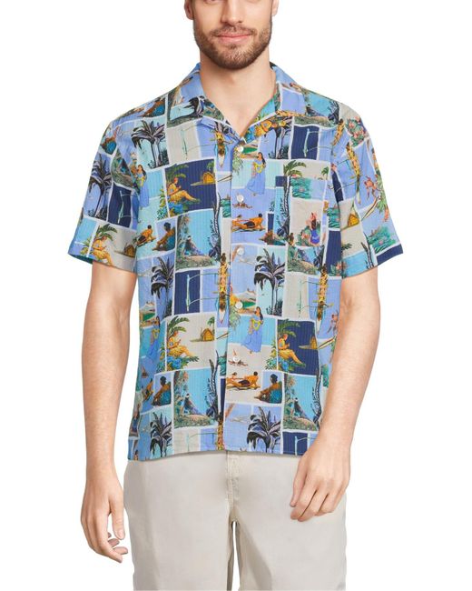 Hartford Blue Men's Palm Mc Hawaiian Short Sleeve Shirt for men