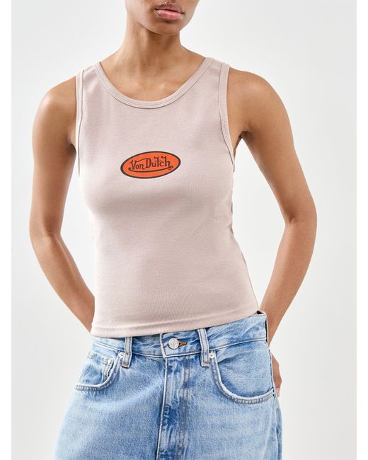 Von Dutch Green Rib Vest Top