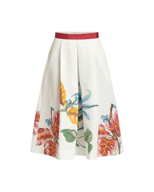 MAX&Co. White Women's Risata Printed Skirt