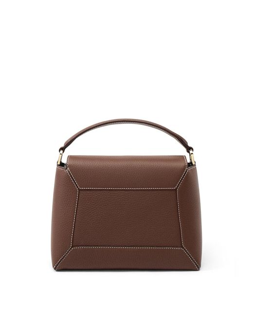 Strathberry Brown Mosaic Top Handle Grain Bag