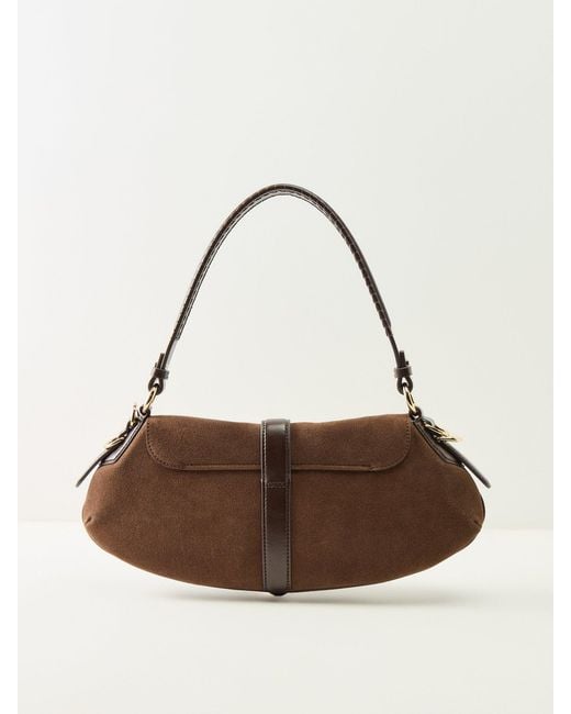 Ganni Brown Kat Baguette Suede