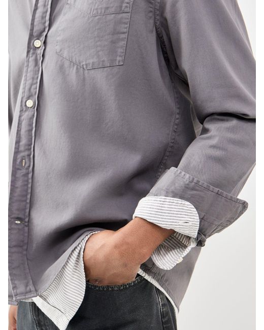 Gant Gray Garment Dyed Twill Long Sleeve Shirt for men