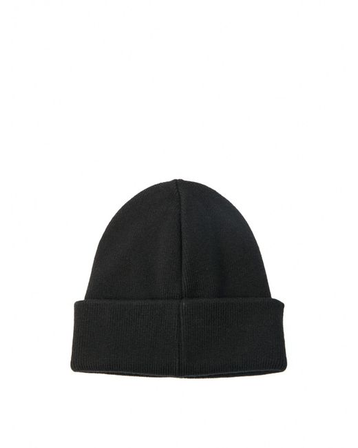 DSquared² Black Men's Be Icon Intarsia Knit Logo Beanie Hat for men