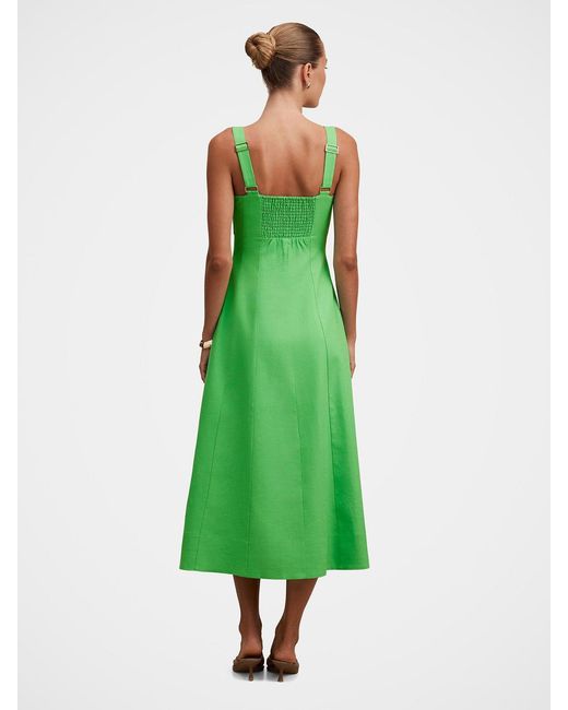 Forever New Green Kara Tie Front Midi Dress