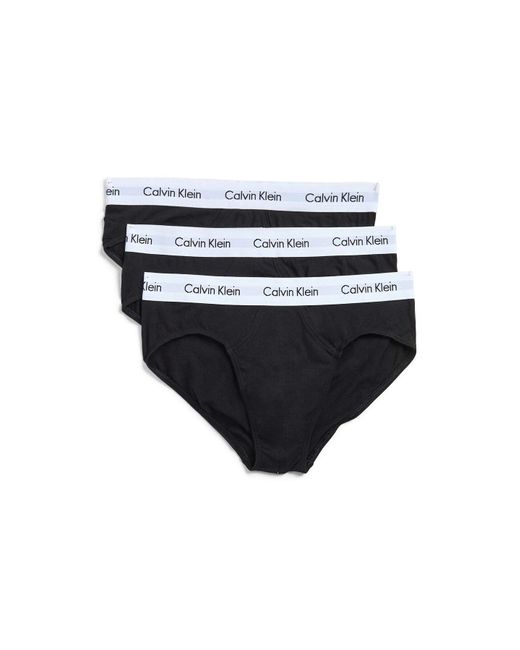 Calvin Klein Black Three Pack Hip Briefs for men