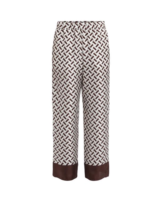 Max Mara White Women's Sesamo Printed Trousers