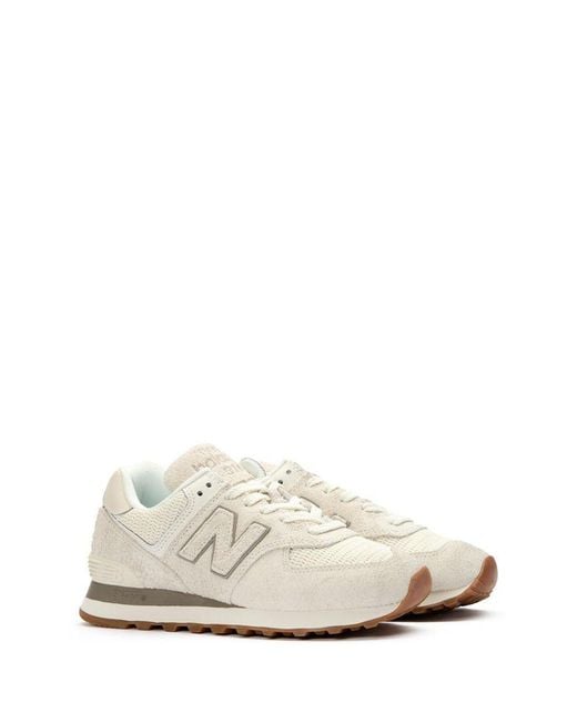 New Balance White 574 Trainers