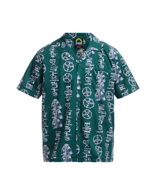 DEUS Green Men's Short Sleeve Effigy Shirt for men