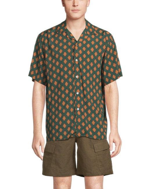 Oas Green Men's Smokin Rustic Viscose Shirt for men