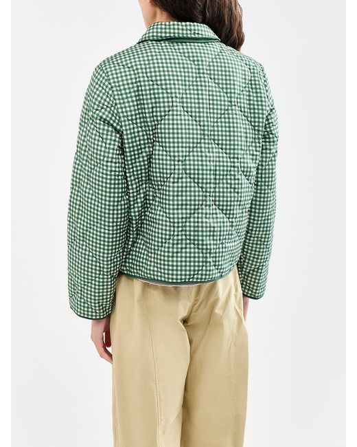 ONLY Green Checked Quilted Jacket