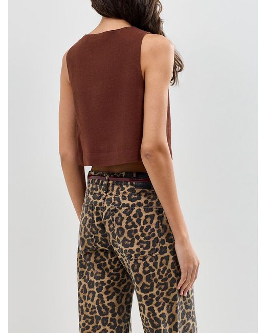 Nobody's Child Brown Sammie Button Front Tank