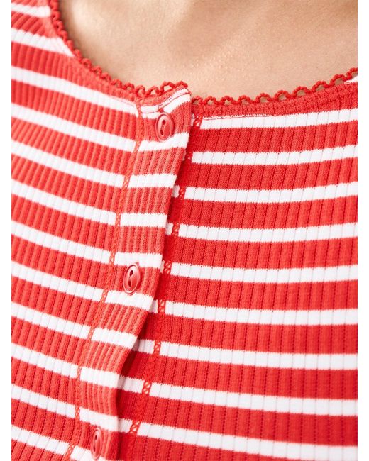 Free People Red Most Wanted Striped Cardigan