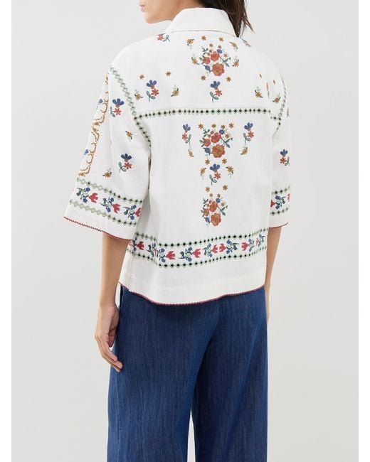 Weekend by Maxmara White Farsa Cross-Stitch Shirt