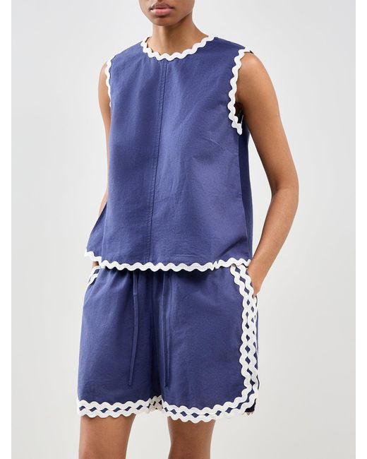 Nobody's Child Blue Rick Rack Stirling Top