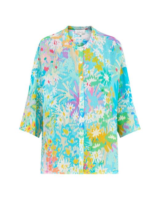 Sahara Blue Dreamy Floral Oasis Long Sleeve Shirt