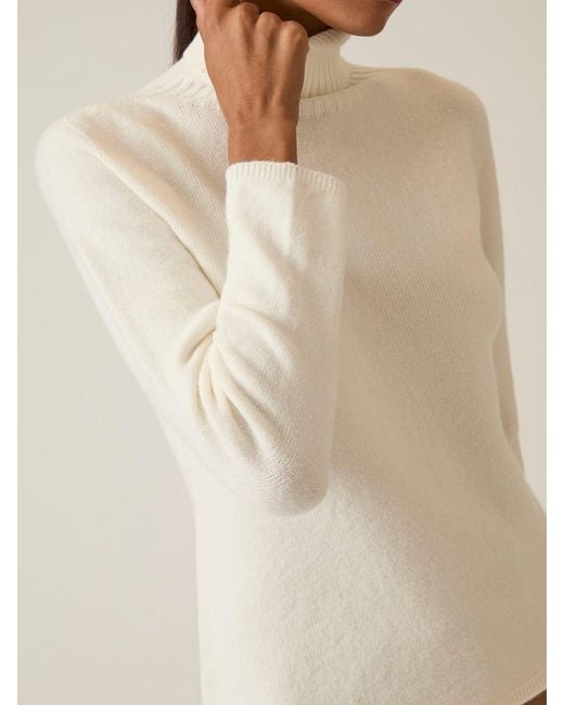 James Lakeland White Polo Neck Jumper