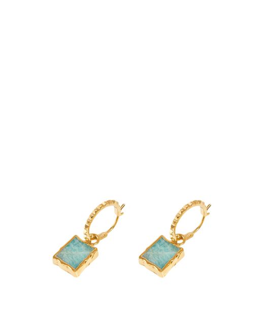 Missoma Metallic Women's Amazonite Mini Charm Pyramid Hoops