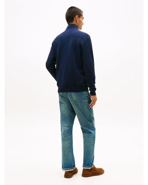 Tommy Hilfiger Blue Half-Zip Knit Jumper for men