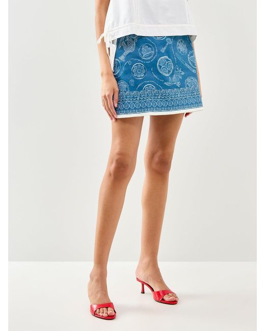 ALÉMAIS Blue Lucky Mini Skirt