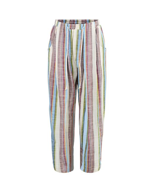 Free People White Chambers Stripe Trousers Striped