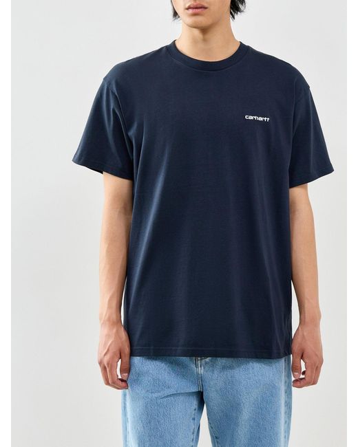 Carhartt Blue Script Embroidery T-Shirt for men